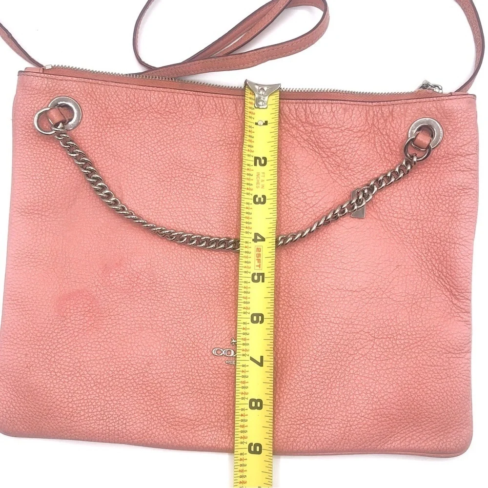 Coach Pebbled Convertible crossbody shoulder bag silver pink F52901